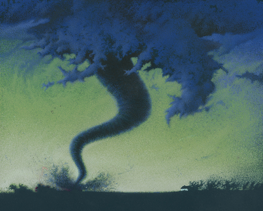 LEAVE – original acrylic skyscape by mark smollin